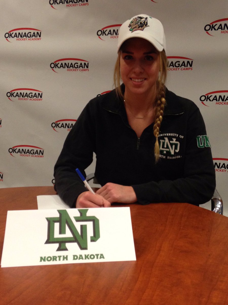 OkanaganHockey's tweet photo. Congrats to @alyssamacmillan on officially signing with @UNDWHockey! #NCAA https://t.co/KCoE3I9mQr
