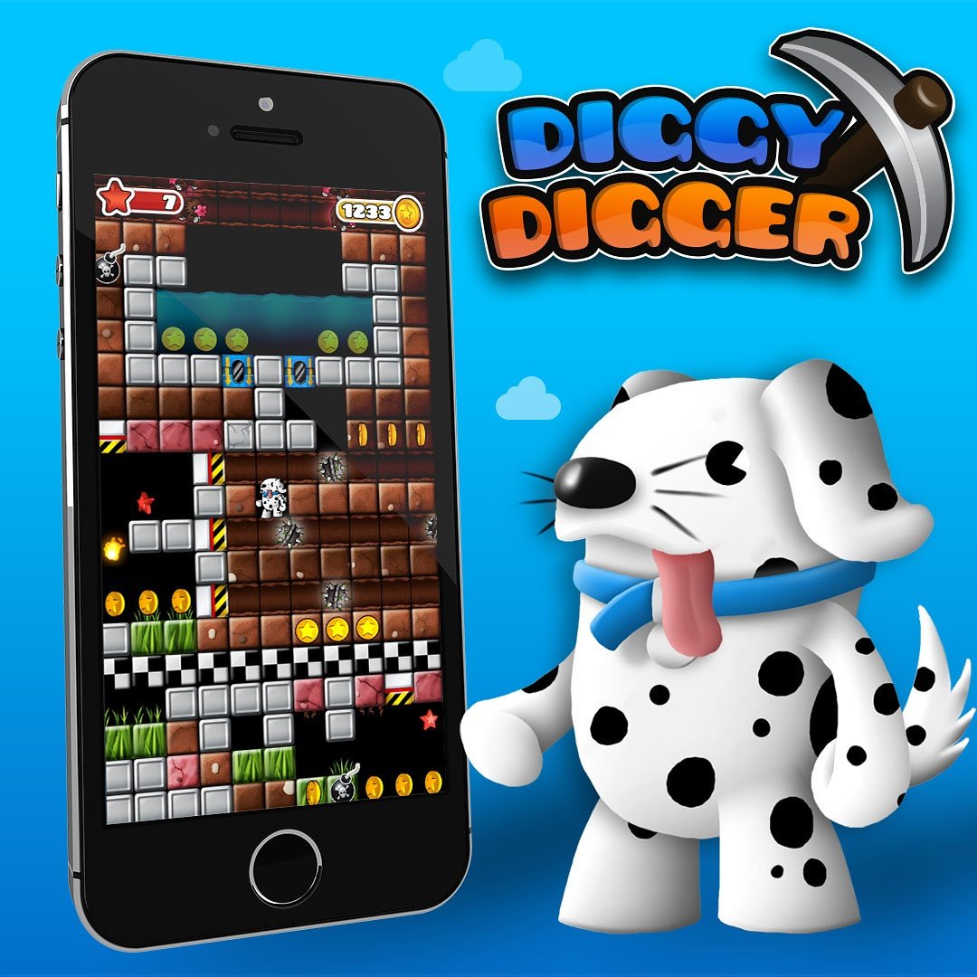 DiggyDiggerGame's tweet image. Say hi to #DiggyDillon the lovable dalmatian. #DiggyDigger out now for ios. #indiedev #gamedev