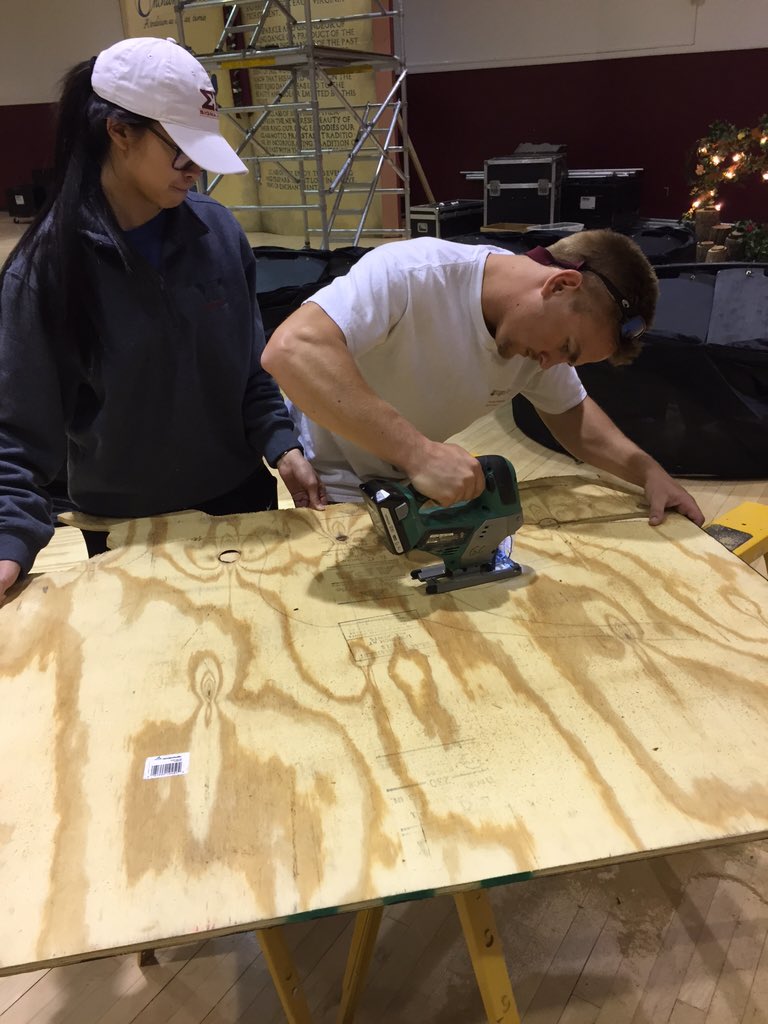 Uncle Dan hard at work finalizing Ring Dance decorations. @DFacchina