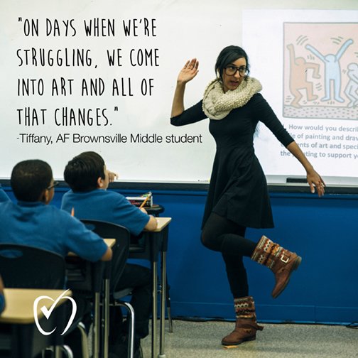 achievement1st's tweet photo. Thank you, Ruby Singh, for bringing creativity and passion to AF Brownsville Middle! #AFshoutout #lovemycharter https://t.co/KoXYpLFAje