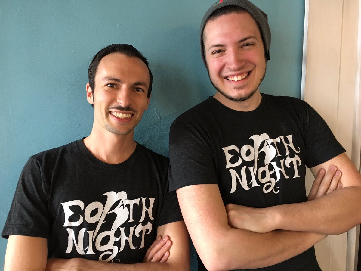 HappyBadgers's tweet photo. Oops, twin day. Who wore their #EarthKnight shirt better? @cleaversoft https://t.co/w8qYBmOf4v