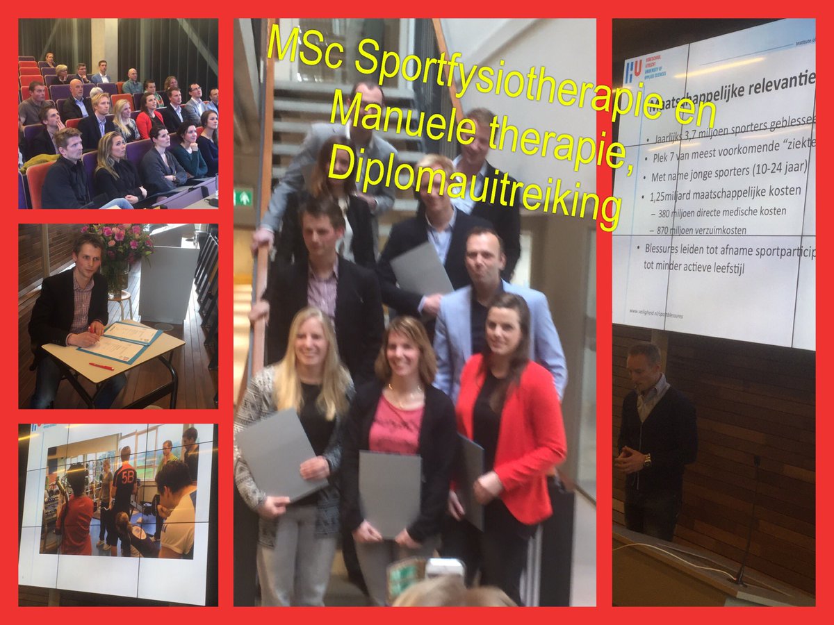 #HU #sportfysiotherapie #manueletherapie nieuwe MSc's feestelijk gediplomeerd aan nr1 opleiding van NL!