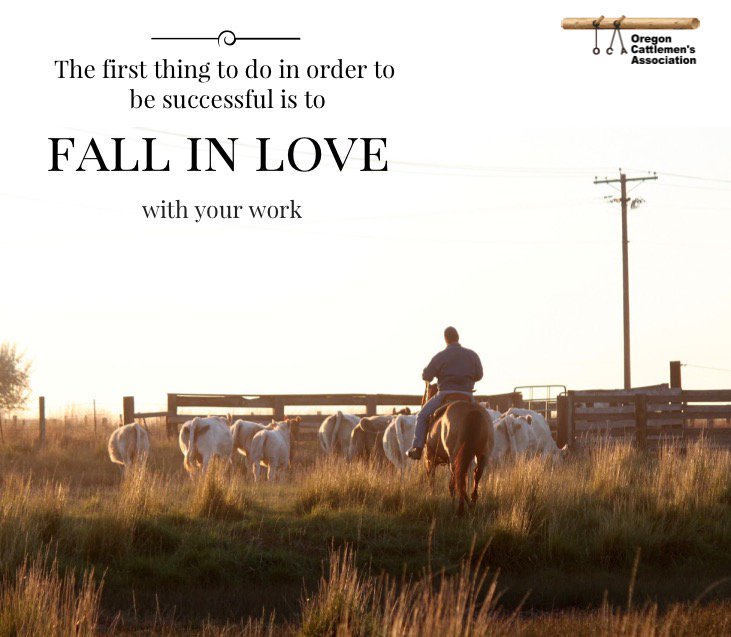 OCA_ORcattle's tweet photo. Love what you do, and you will be successful! #cattlemencare #farm365 #orcattle https://t.co/uwP4sl6ILz