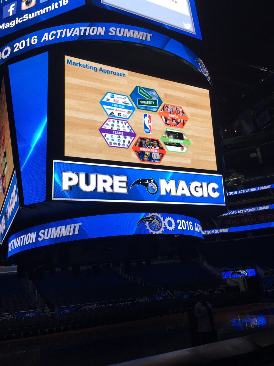 JohnAShumate's tweet photo. Pam El CMO of the NBA sharing the NBA's marketing approach at the #MagicSummit16 #ThisIsWhyWePlay https://t.co/DyIfQqtC3D