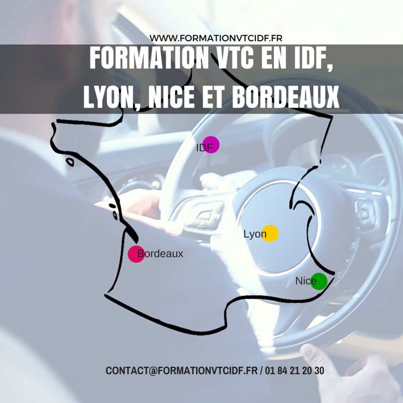 formationvtcidf's tweet photo. Votre centre de formation #VTC vous accompagne désormais à Lyon, Nice et Bordeaux! #chauffeurvtc #formationvtc https://t.co/md0clPKT6l