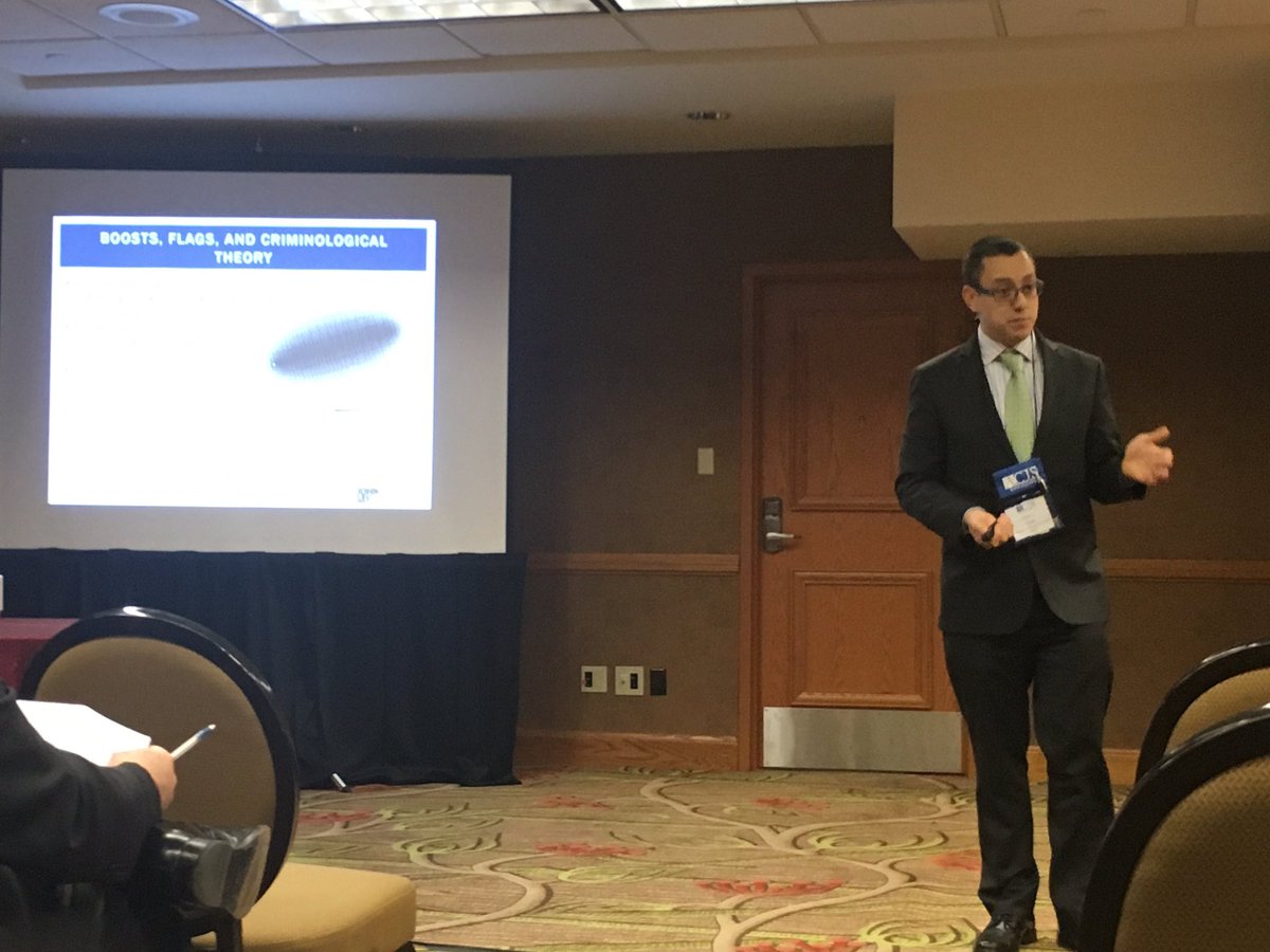JohnJayResearch's tweet image. .@PizaEric discussing hot spots &amp;amp; near repeat pairs #ACJS2016
