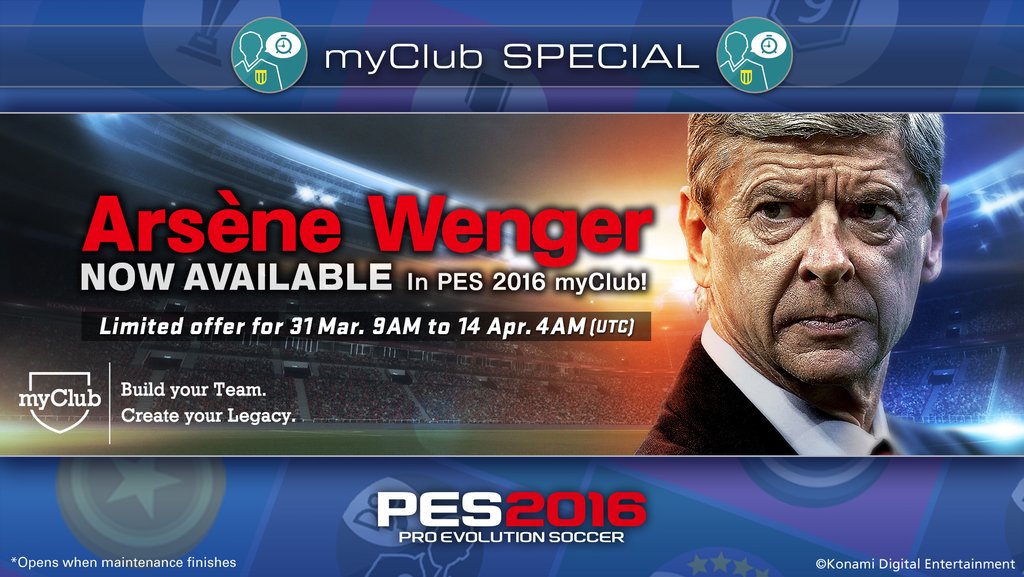 play_eFootball's tweet photo. We're also celebrating a certain manager's arrival to @officialpescm with a #myClub special. :) #PES2016 https://t.co/uityLPpMzN