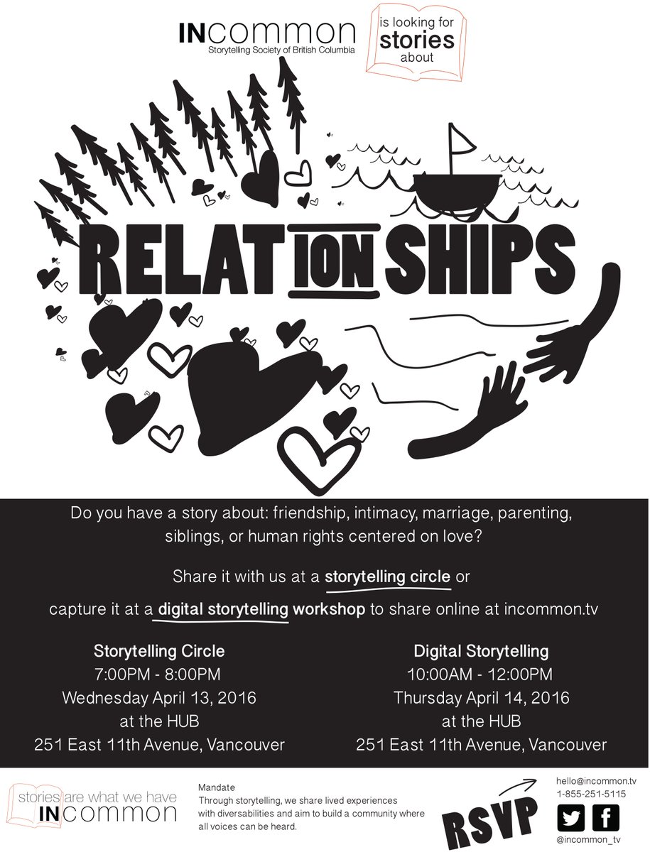 InclusionBC's tweet photo. Check out these awesome #inclusive #storytelling events happening in #Vancouver hosted by @INCOMMON_TV https://t.co/RytsKKJiHh