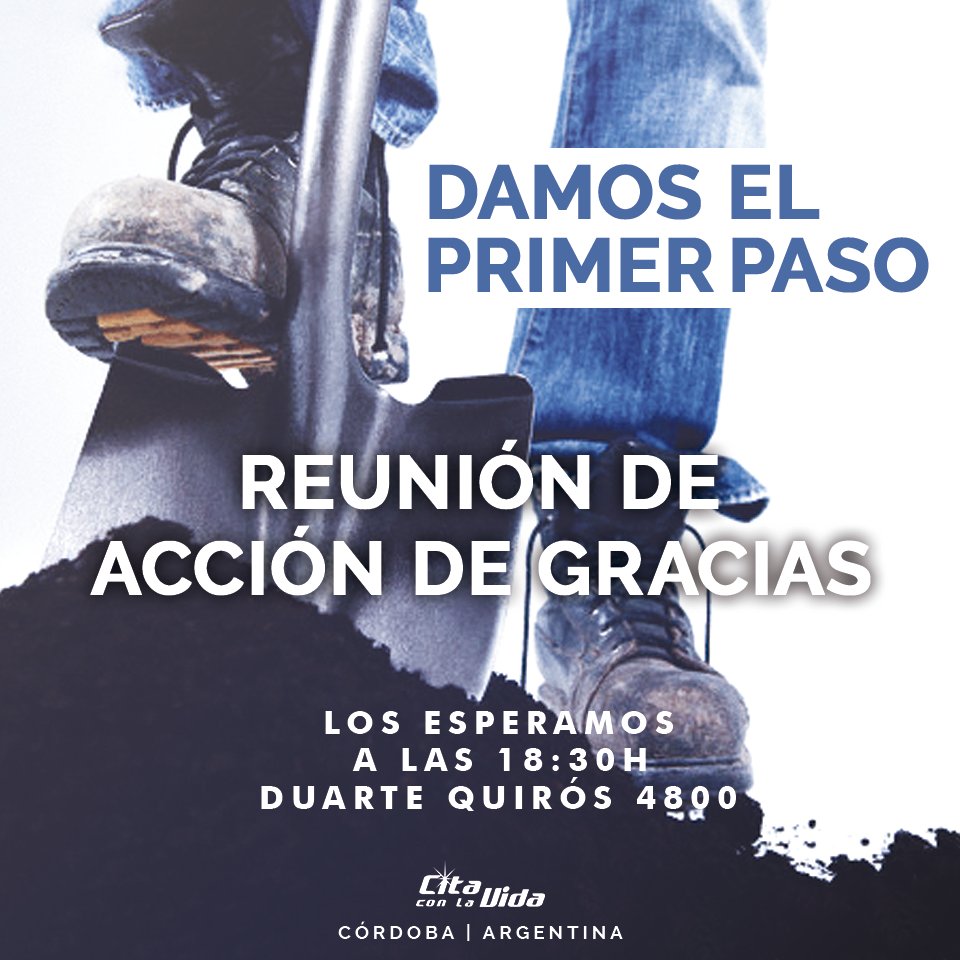 Hoy celebramos juntos como familia en una reunión de acción de gracias al Señor.¡Los esperamos! #DamosElPrimerPaso