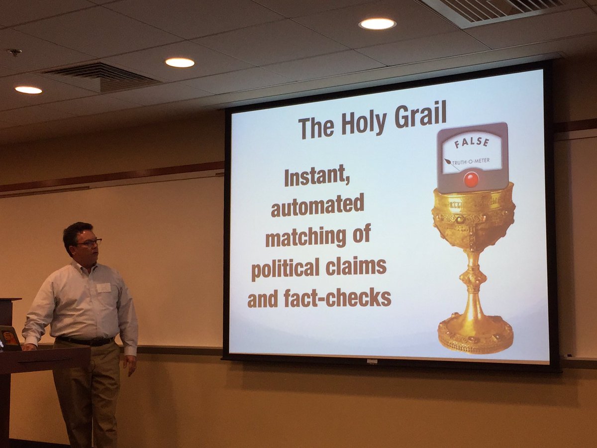 bradscriber's tweet image. The Holy Grail of #factchecking for @BillAdairDuke: real time, automated checks of political claims #TechAndCheck