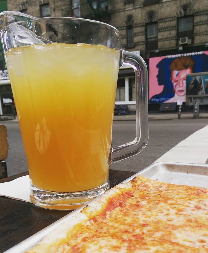 lassopizza's tweet photo. Stop by today for the signature "Apple Sangria" and a classic cheese pie!! @Lassopizzanyc https://t.co/SLAQHyUvV0