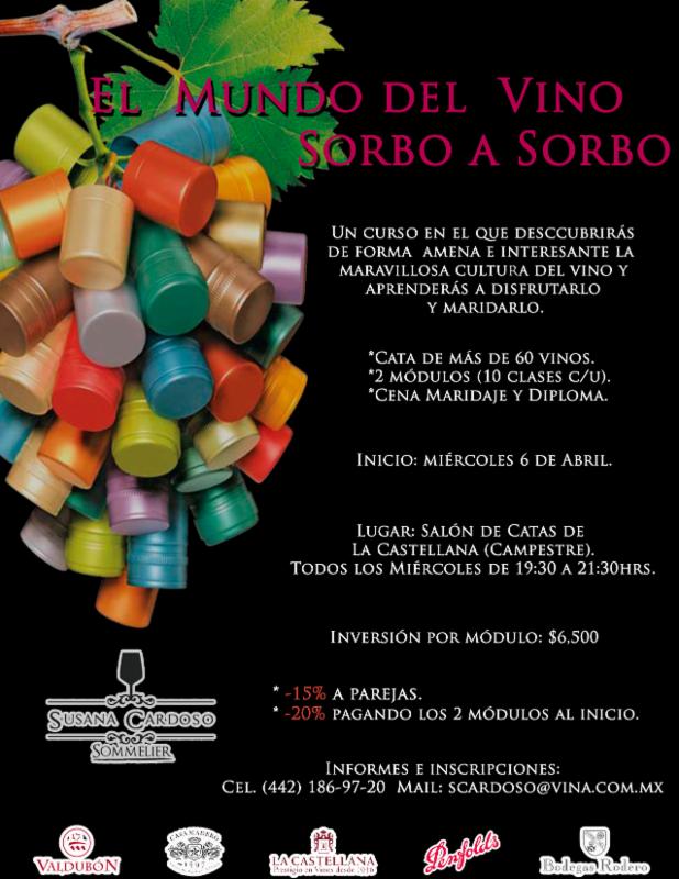 RestMex2016's tweet photo. El mundo del #vino sorbo a sorbo 6 de abril @lacastellanamx #60vinos #2modulos #cenamaridaje #diploma https://t.co/4DAOaeuncu