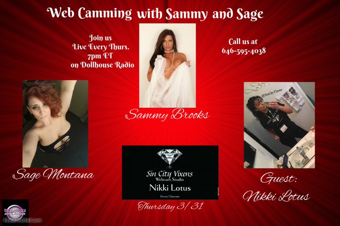 7pm ET live on @DOLLHOUSE_RADIO W/ me &amp; @SageMontana1 is @SinCityVixens https://t.co/umfn6GYRg2 call<a class="tags" target="_blank" title="On Twitter" href="/?out=eyJ0eXAiOiJKV1QiLCJhbGciOiJIUzUxMiJ9.eyJpYXQiOjE3MjI5ODc4NjksImlzcyI6InR3cG9ybnN0YXJzLmNvbSIsIm5iZiI6MTcyMjk4Nzg2OSwiZXhwIjoxNzU0NTIzODY5LCJyZWRpcmVjdF91cmwiOiJodHRwczovL3R3aXR0ZXIuY29tL1NhZ2VNb250YW5hMSJ9.2Af-wXpF5V2pONl7-W4fjCzAhxT990vw8LtNlItOGS_68jW7YTyHT8ro_-zeSHWAu1PDx3tXI6pdivUMG9P5vQ">@SageMontana1</a><a href="/tag/sundayfunday"class="tags"><span>#sundayfunday</span></a>