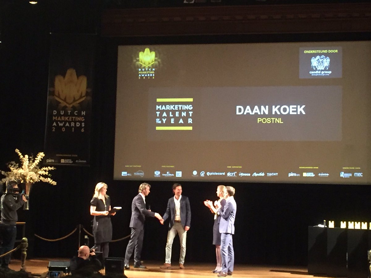 Marketing Talent Award is voor Daan Koek van PostNL #dma2016