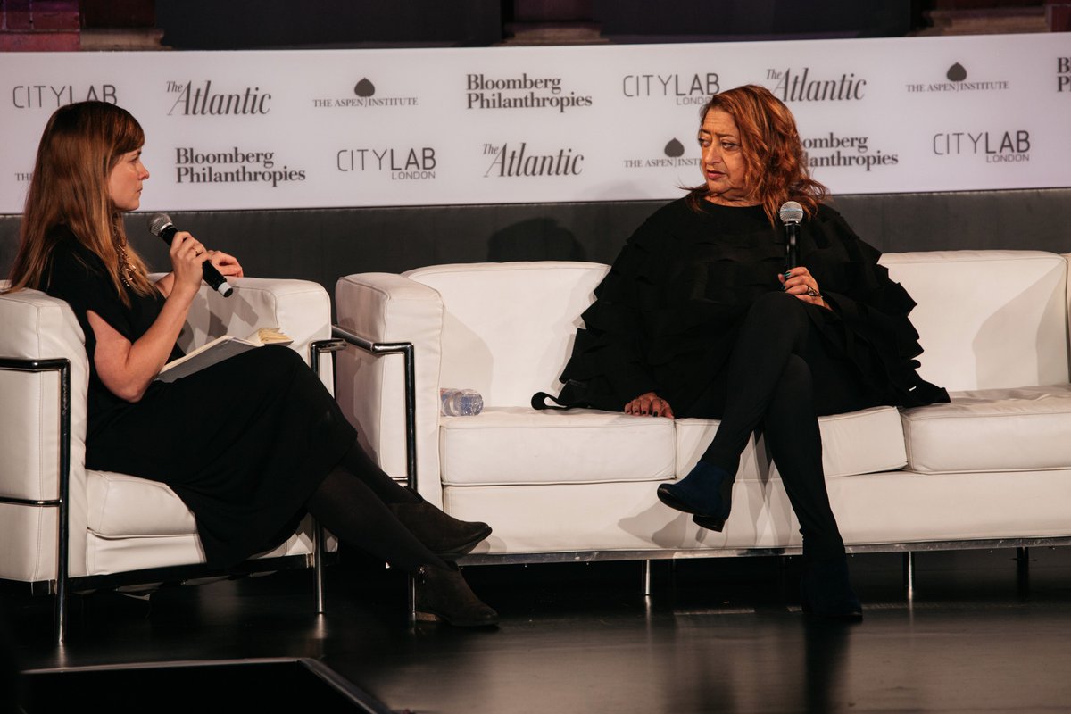 AspenInstitute's tweet photo. Legendary Zaha Hadid on her iconic work & what she's most proud of at #CityLab2015 https://t.co/suGyKDBajU @tcmurray https://t.co/44bvEKuluz