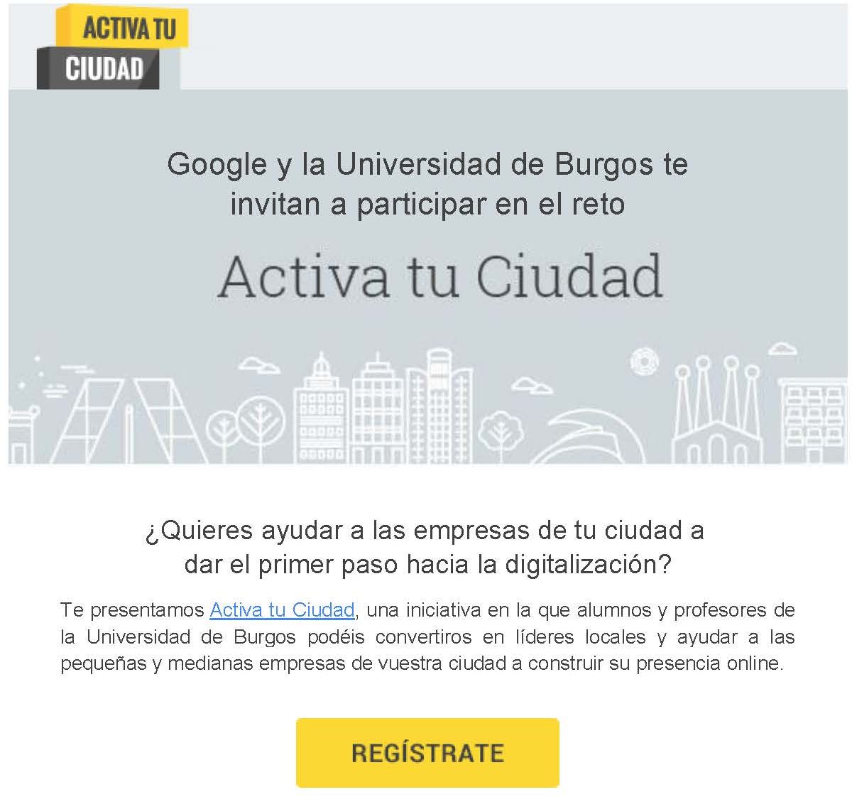UBUEstudiantes's tweet photo. Participa en el Reto @ActivatuCiudad ¡Hay un viaje a la sede de Google en California esperándote! https://t.co/h13fXc8jEE