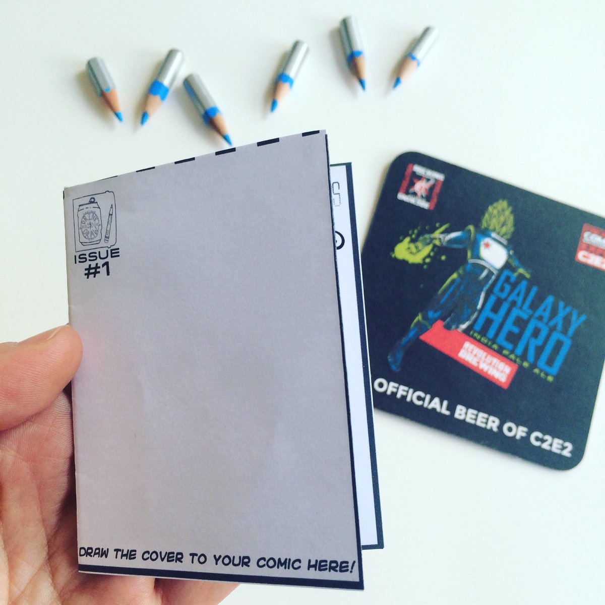 A peek at what's brewing for tonight's #drinkanddraw! See you at <a href="/dimosSXC/">Dimo's Wicker Park</a> at 6pm!  <a href="/RevBrewChicago/">Revolution Brewing</a> and #galaxyhero!