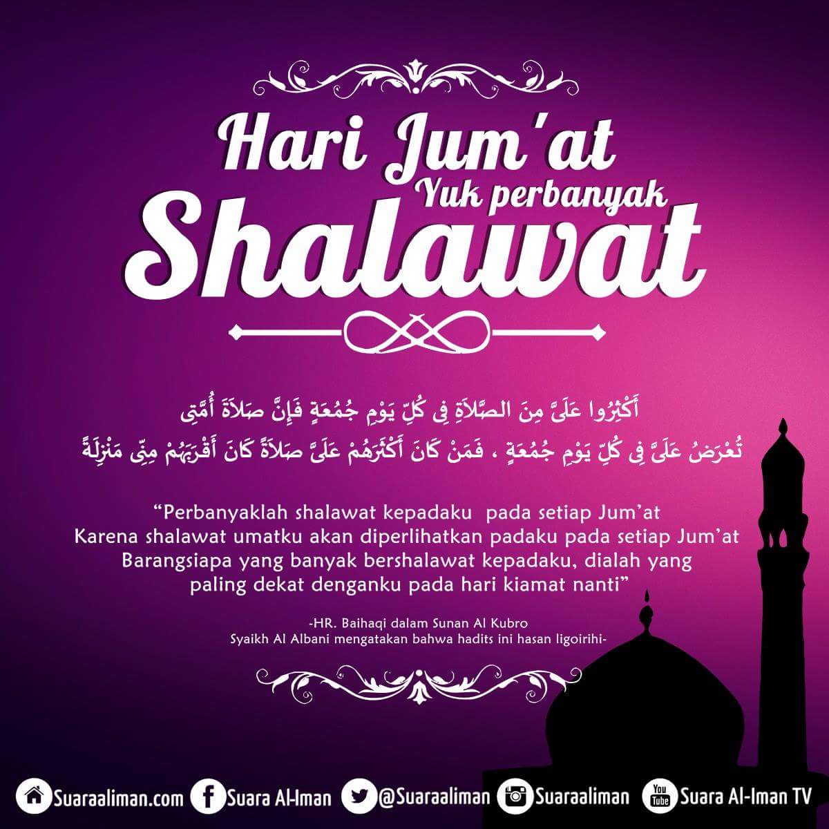 jalyatunaiza_in's tweet photo. #Jumat penuh berkah...
Mari perbanyak #Shalawat atas #Nabi_Muhammad shallallahu alaihi wasallam.
#islamic_center https://t.co/BJBZhbok7l