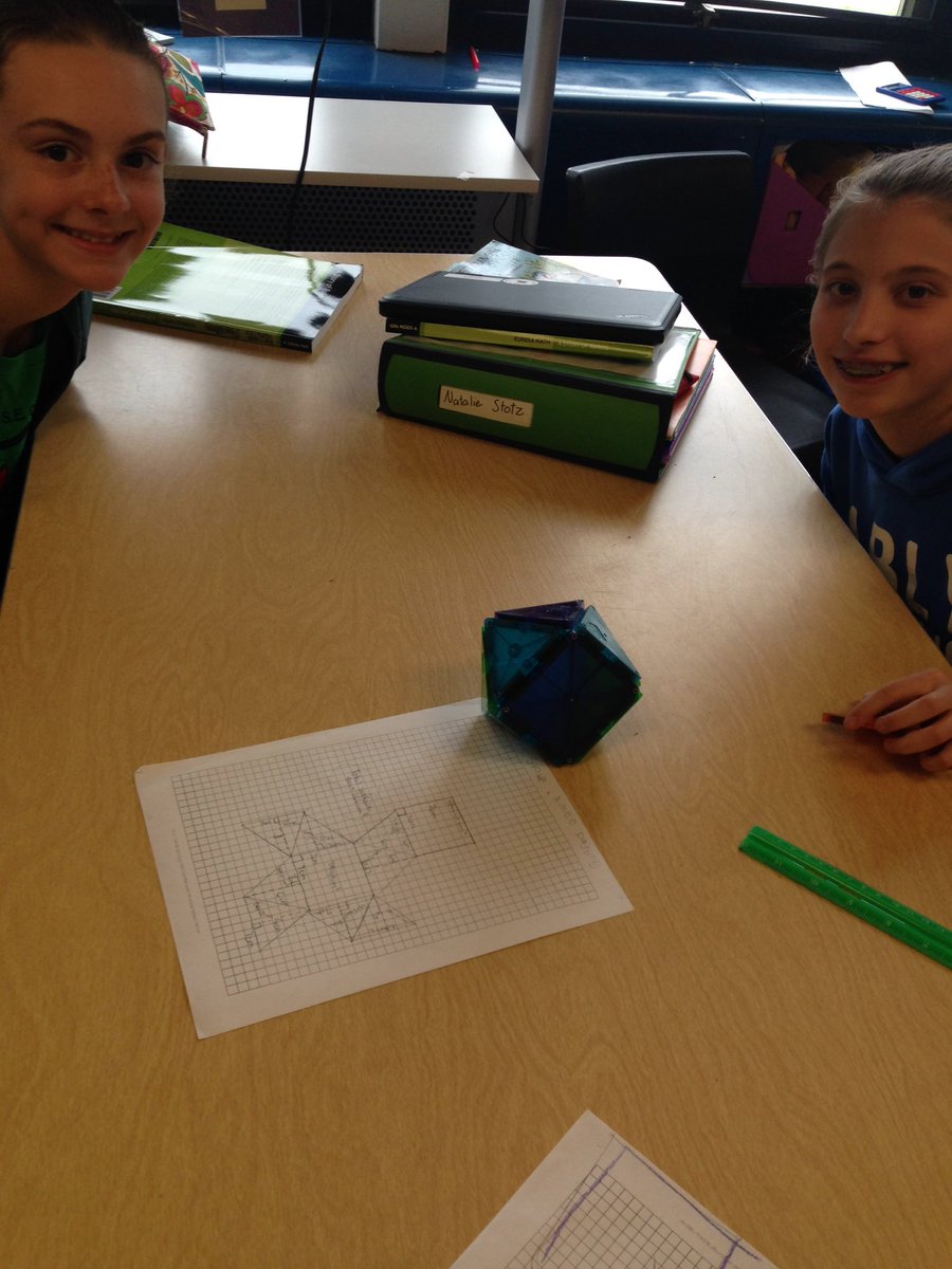 NickoleUtz's tweet photo. Creating 3-D shapes and sketching nets to go with them. #wearefhsd. #Wilsonelem https://t.co/0u1tE9wuIN