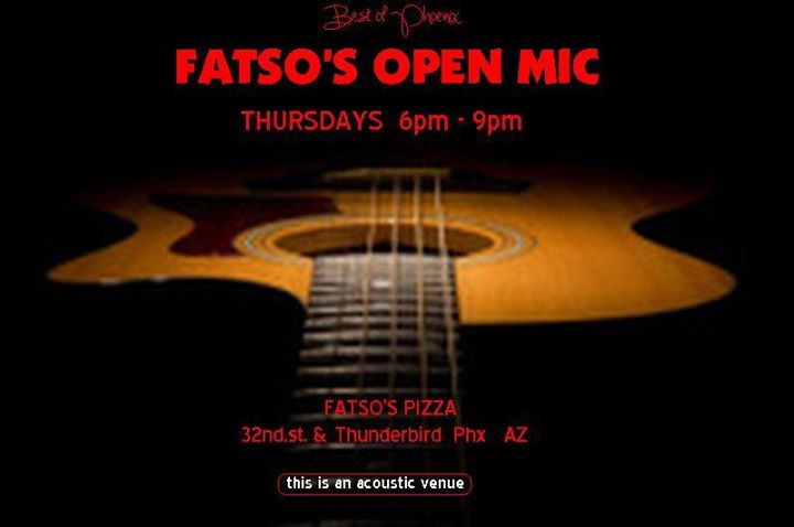 Arlienne1's tweet photo. It's #OpenMic Thursday, @FatsosPizza 🎸 Hope to see YOU there. #BestOfPhoenix #SocialInPhoenix #LIVELOCALMUSIC https://t.co/8YNvZHv2pg