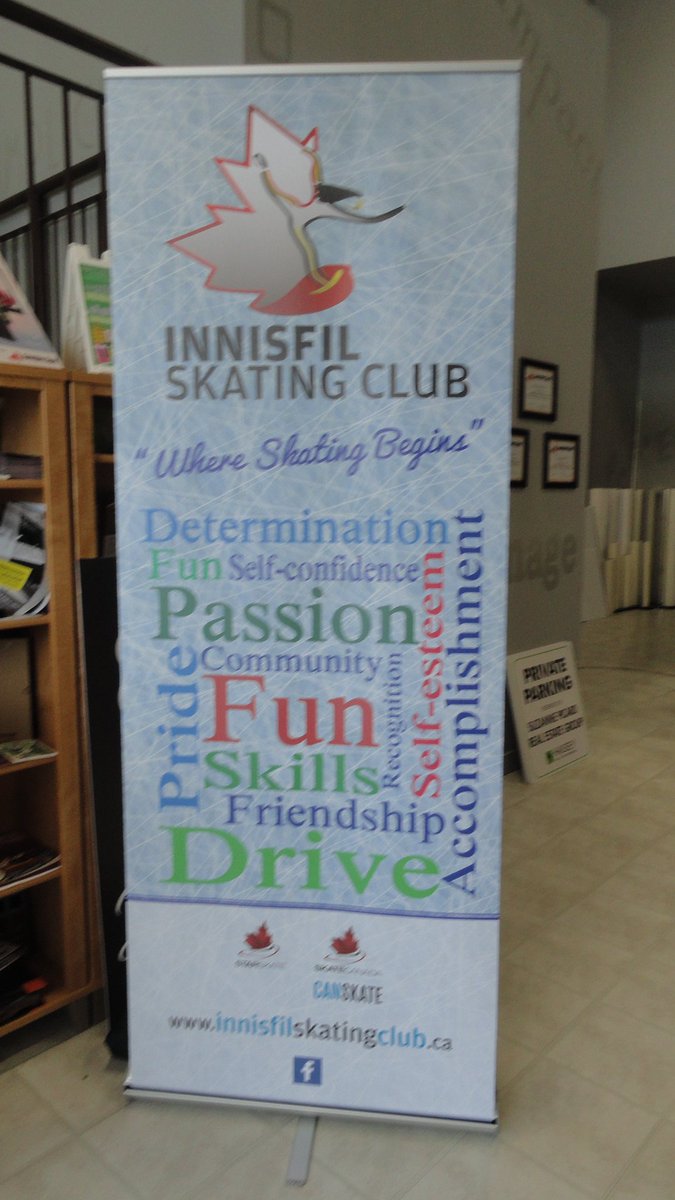 SpeedproBarrie's tweet photo. Check out @InnisfilSkating #retractablebannerstand at their Awards Banquet. Donated by A Man's Zone Barber Shop! https://t.co/EG4lcqAuND