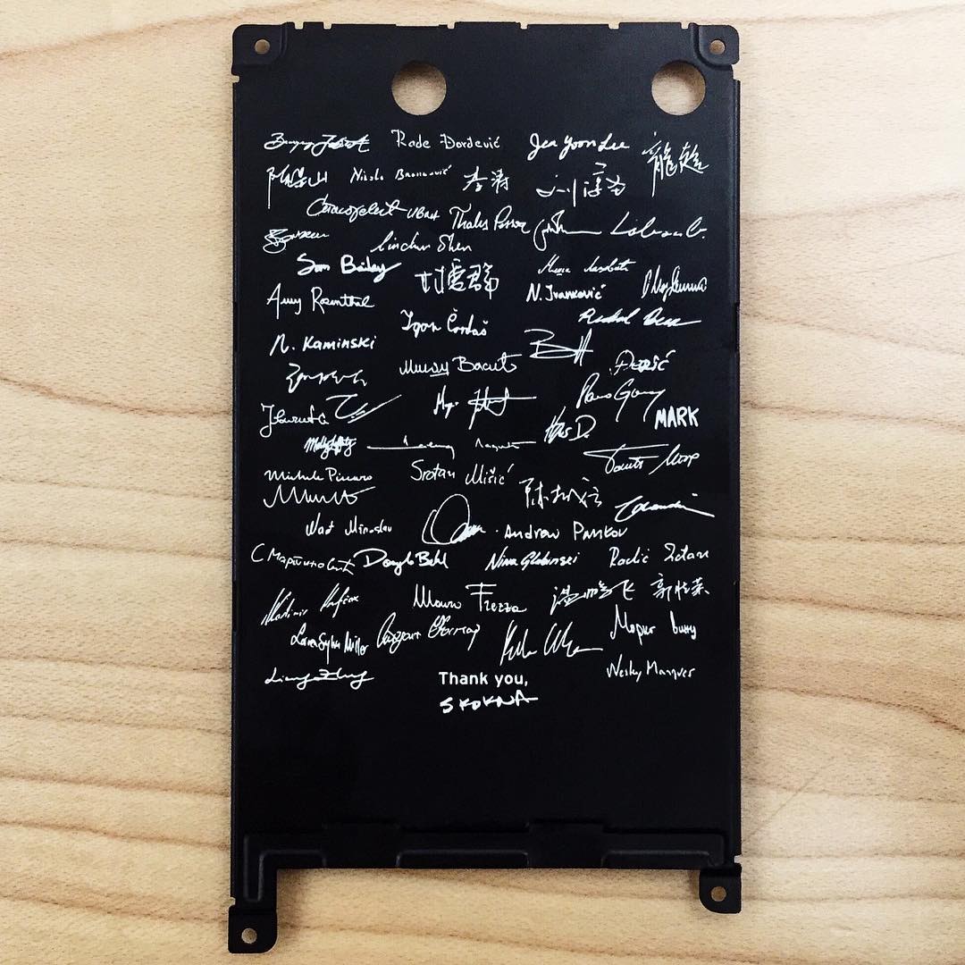 RaySuperRemote's tweet photo. Inside every Ray is a metal plate with the signatures of the team that helped build Ray #tbt #RayMakers #SuperRemote https://t.co/r3WicaSJWX