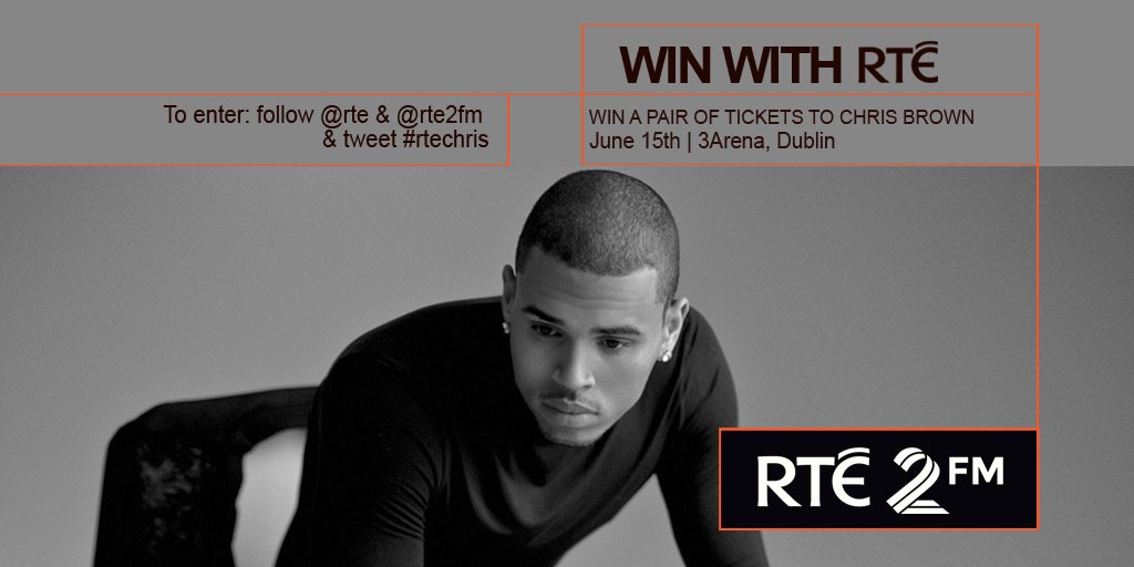 rte's tweet photo. Win 2 tickets to Chris Brown 15 June @3arenadublin. To enter follow @rte and @RTE2fm and tweet #rtechris https://t.co/d9xakTBHY5