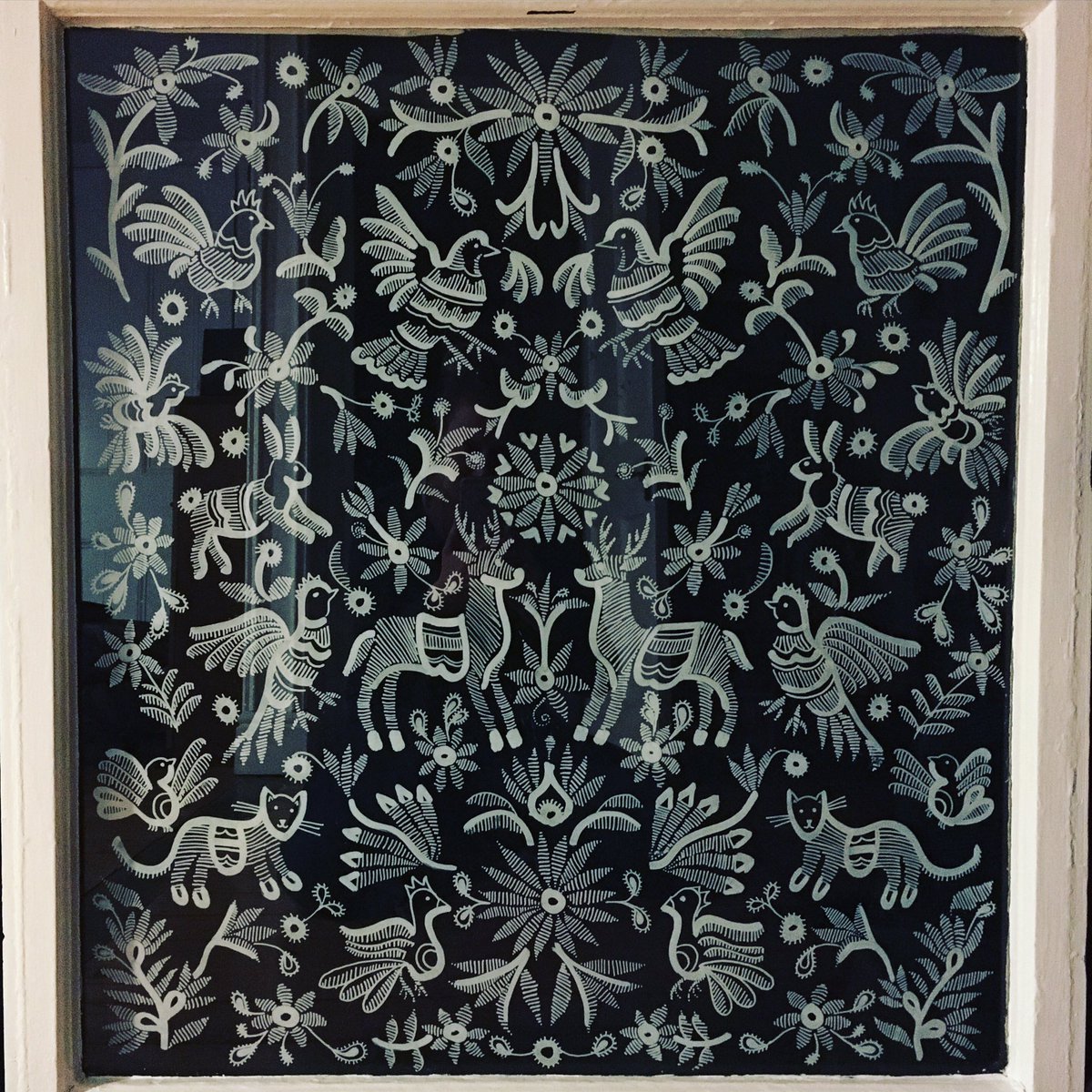 BlossomandBrush's tweet photo. NEW WINDOW #Otami inspired by traditional #Mexican embroidery. Available now as #madetomeasure #windowfilm https://t.co/9Es72aIRmE