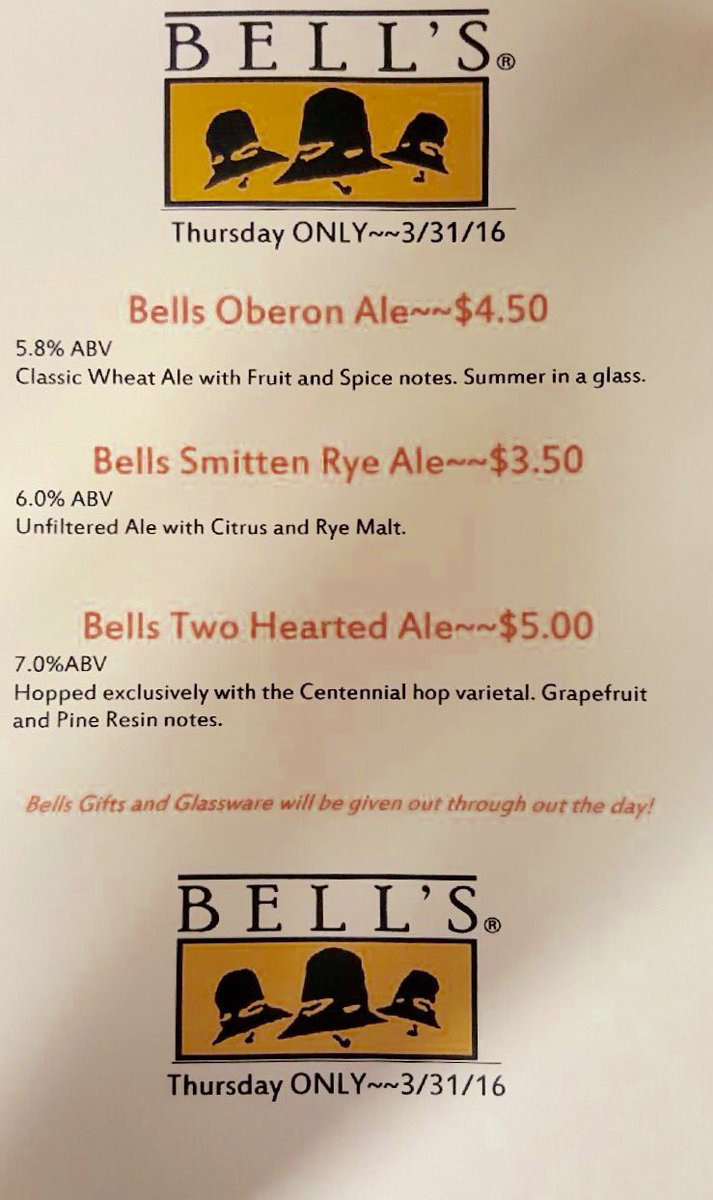 WineAndGarden's tweet photo. RT^@BulldogLowertwn Officially #summer come get your #pint of #oberon! #twohearted #smittenrye #beer @BellsBrewery. https://t.co/I0pRbGEReh