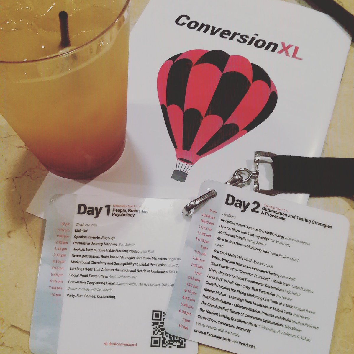 Yes, I will have a spicy tequila sunrise for the next presentation #cxllive #cro #conversionincreaseswithcocktails