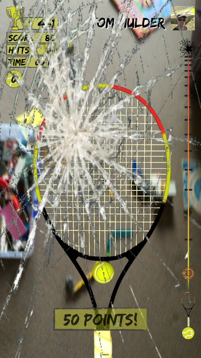 Hittball's tweet image. On #hittball, if you get the ball high enough you'll smash the screen for 50 points!