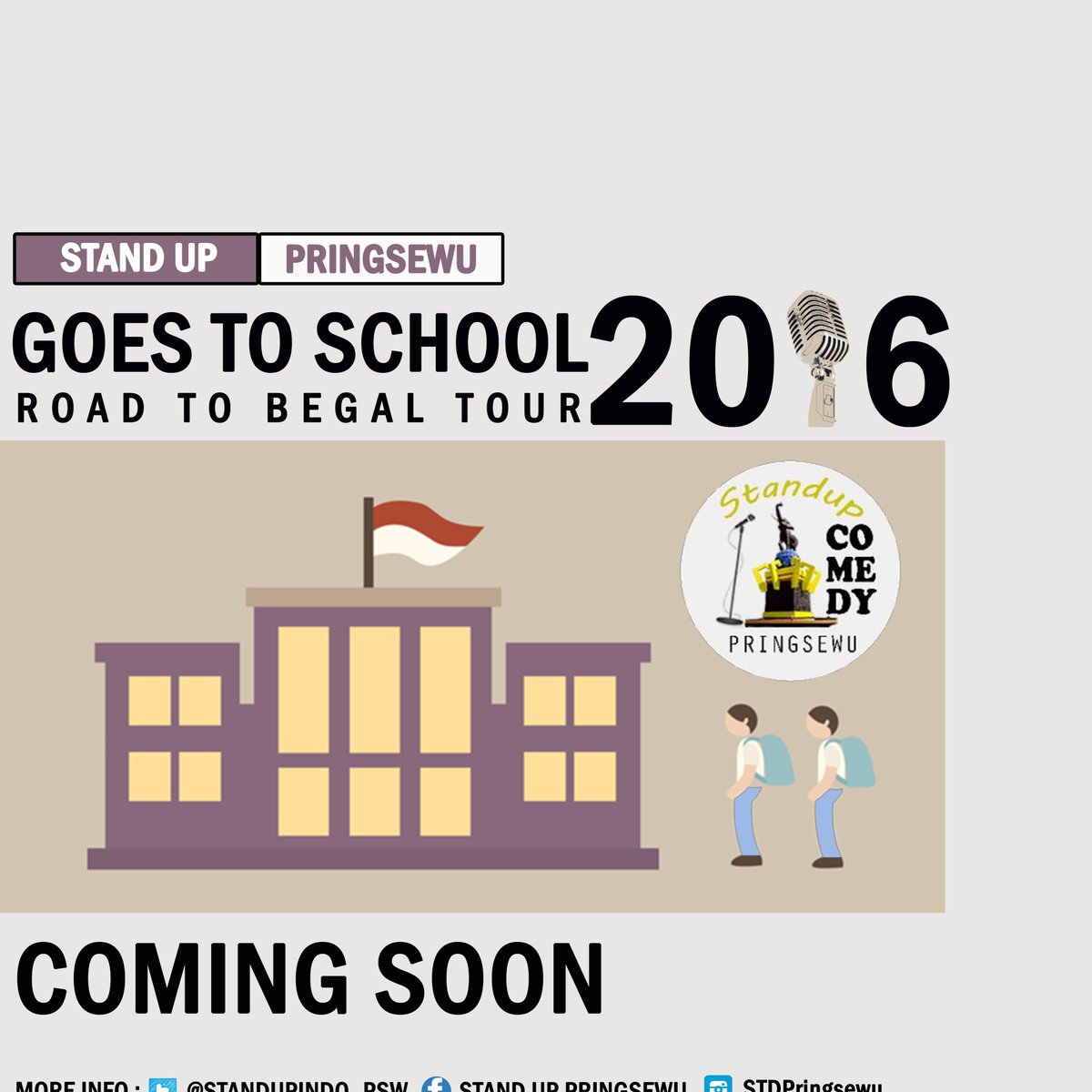 hallo kita bakalan ada acara GOES TO SCHOOL lhooo
CC: <a href="/StandUpIndoKLD/">StandUpIndoKalianda</a> @SUCMetro <a href="/StandUpIndo_LPG/">Standupindo Lampung</a> <a href="/sucKOTABUMI/">StandUpComedyKTB</a>