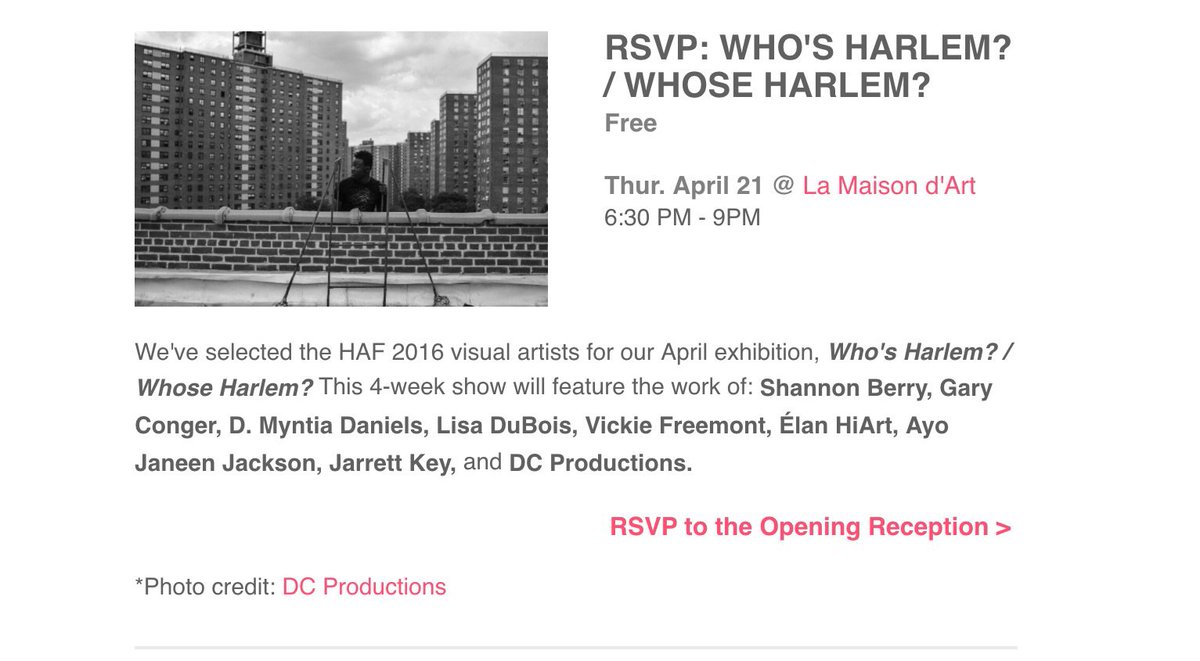 nice_niomi's tweet photo. So much excitement for @dcproductions__! check out her art in Harlem at La Maison d'art, showing for 4 wks! #art https://t.co/O4FnZtQ5HK