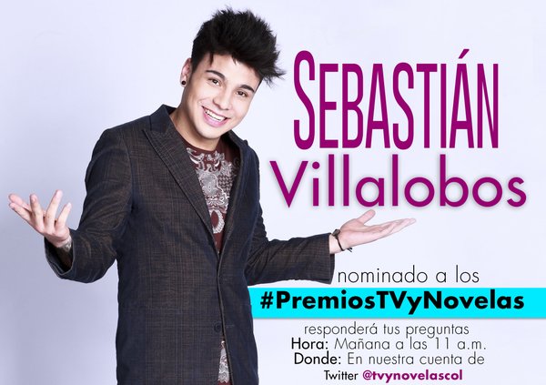 TVyNovelasCol's tweet photo. ¡Conéctate mañana con nuestro nominado a los #PremiosTVyNovelas @villalobossebas https://t.co/xWYark0x54