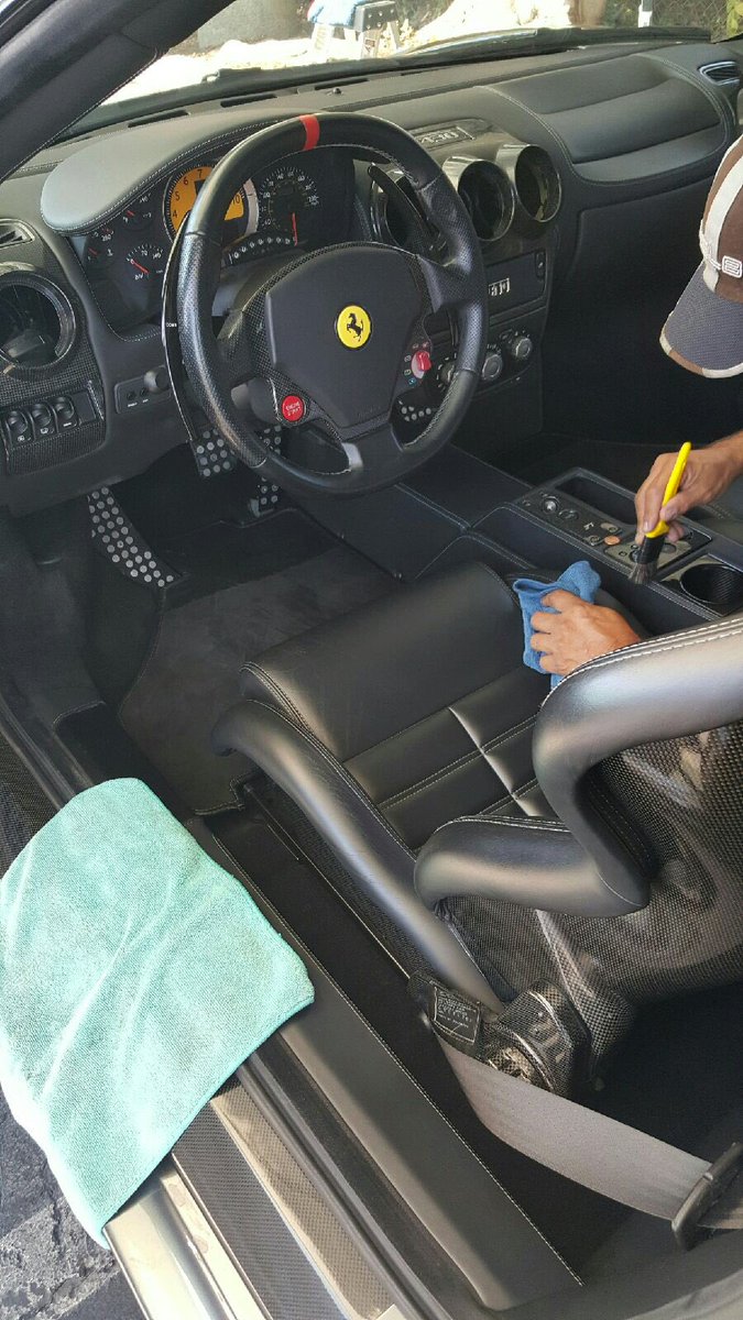 #JulioManzo giving the interior that extra fine touch! #Ferrari #InteriorClean