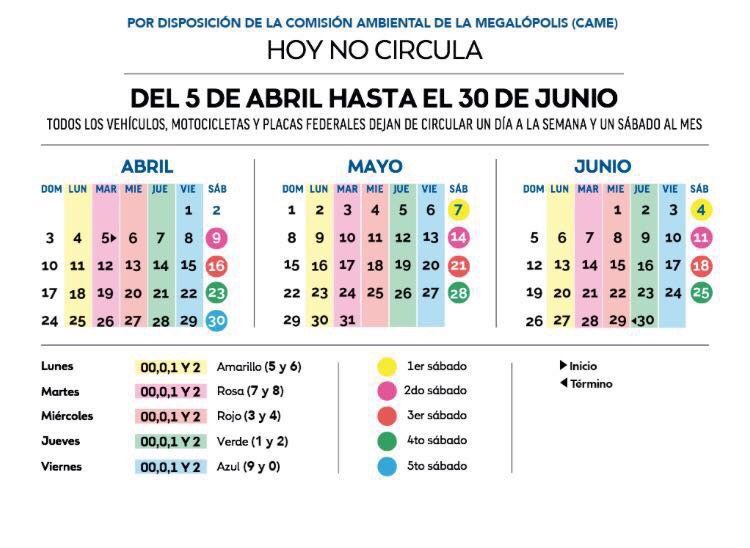 VILLALVAZO13's tweet photo. ¡Llévelo, llévelo! Calendario del manchado "Hoy no circula". Miren y saquen bien las cuentas de sus días. https://t.co/mwLojqsBov