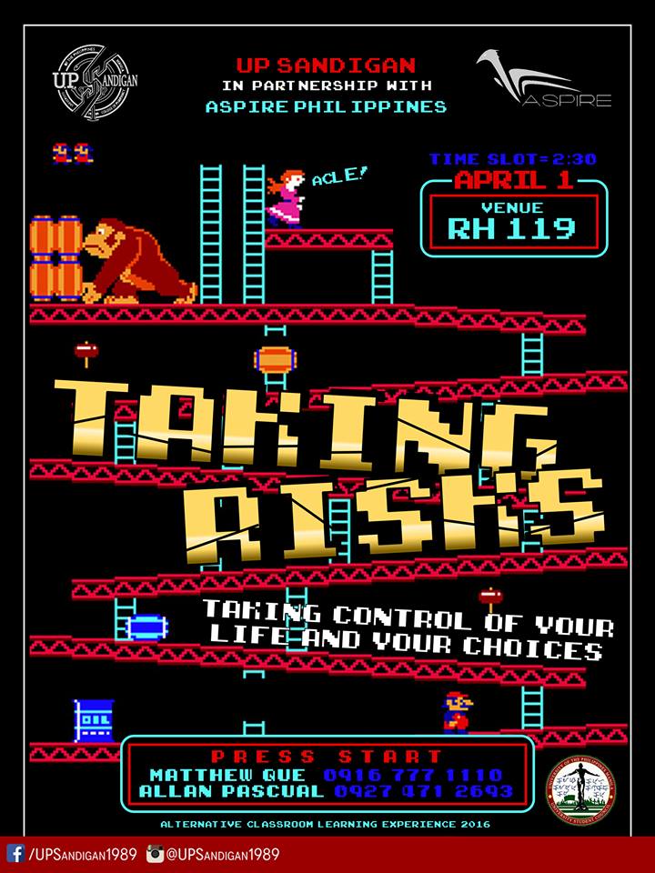 UPSandigan1989's tweet photo. Take control of you life and your choices! See you later at RH 119! #ACLE2016 #TakingRisks https://t.co/irbE5Q3fiz