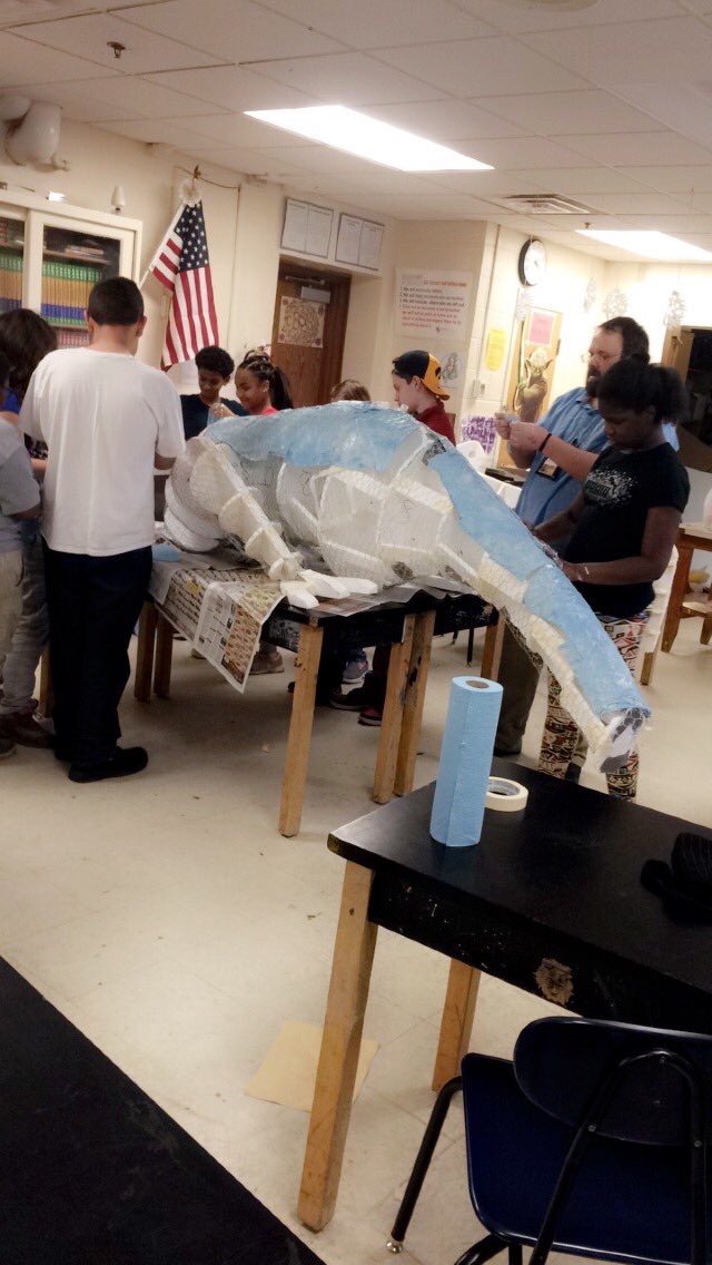 Jfall1982's tweet image. Paper mache in the after school program at Smart! #flspride #smart #papermache