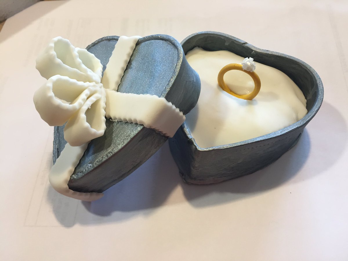CakesnDecors's tweet photo. Fondant Cake topper- Engagement Ring Box https://t.co/0apI09ZFjN
