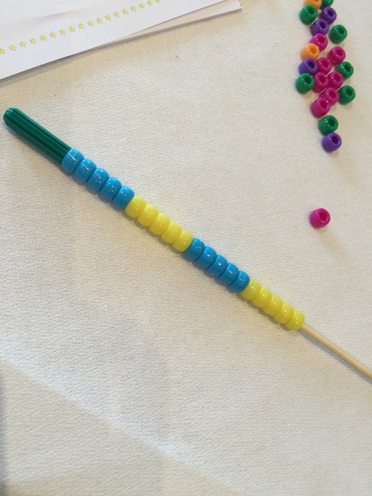 fizwiz's tweet image. Making bead kebabs with @GervasoniAnn #emumaths