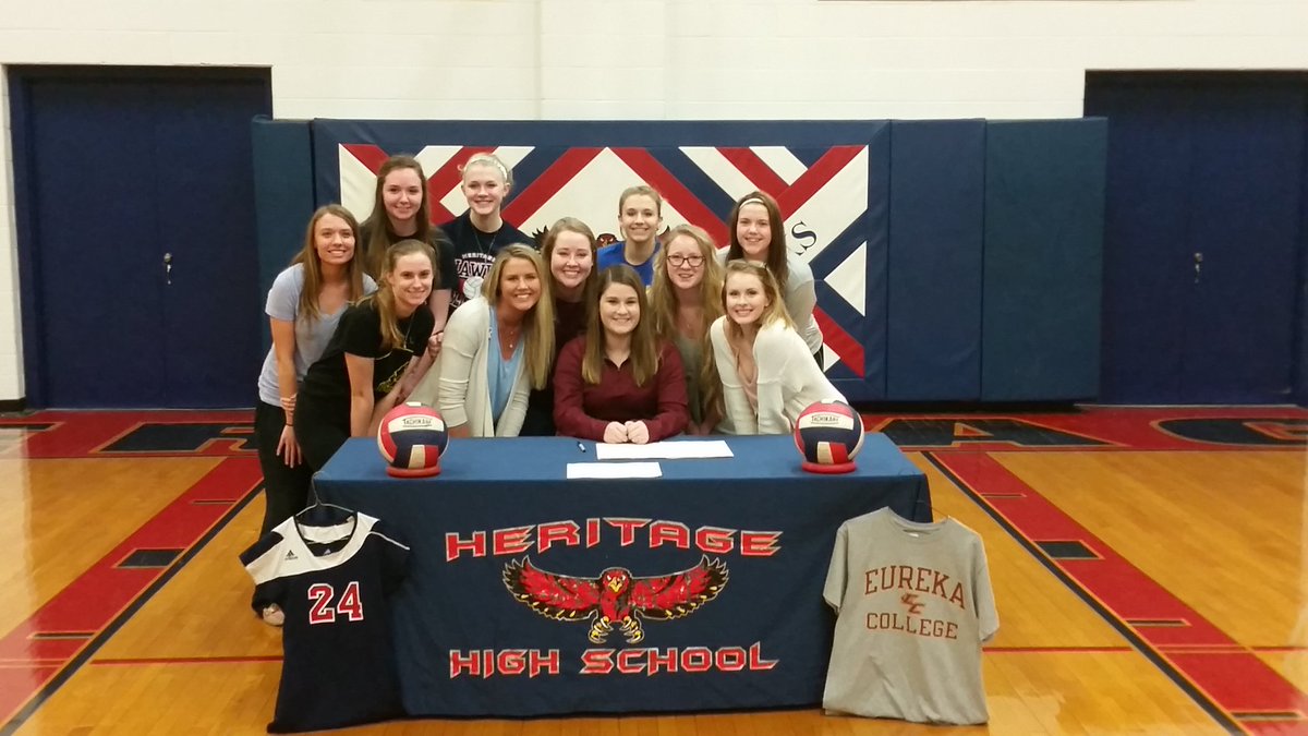 Congratulations to Adrien Wilson who signed with Eureka College today. She'll play volleyball for the Red Devils!