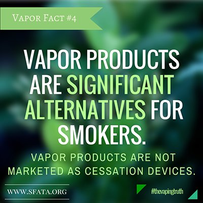 SmoqueVapors's tweet photo. Spread the truth about #vaping! #vapingtruth #vapingnotsmoking #vapenation https://t.co/WvoHLIcex7