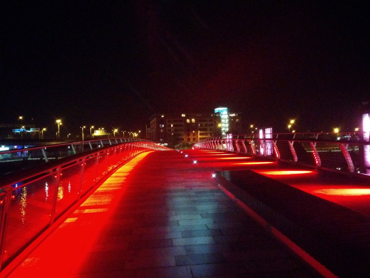 Good to see Lagan Weir Bridge being lit up red for Autism Acceptance Day! /S #REDinstead