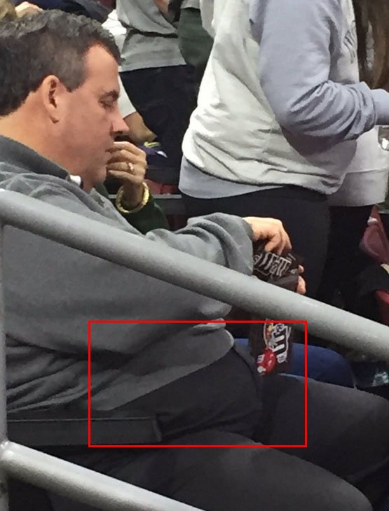 I'd be more concerned about the area over his “crotch”
M&amp;Ms n stuff like that causing the jellybelly ;) #Christie