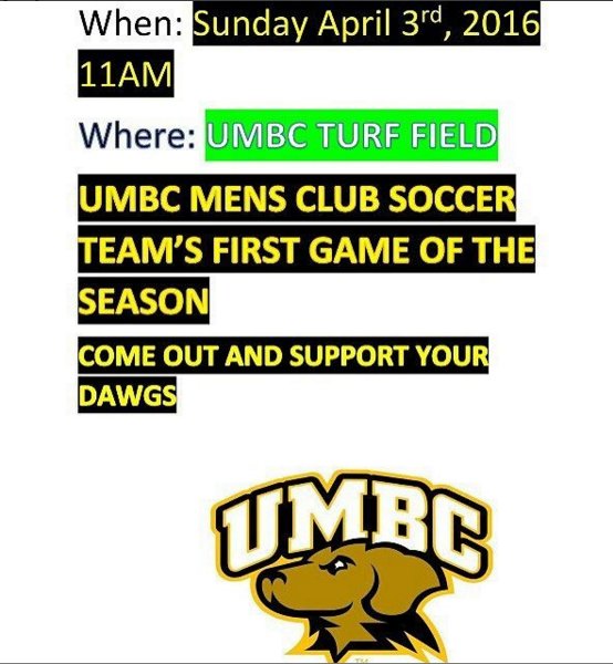 UMBCMCS's tweet image. This Sunday come check out and support the Men's Club team as we take on John Hopkins. #umbc #umbcmensclubsoccer