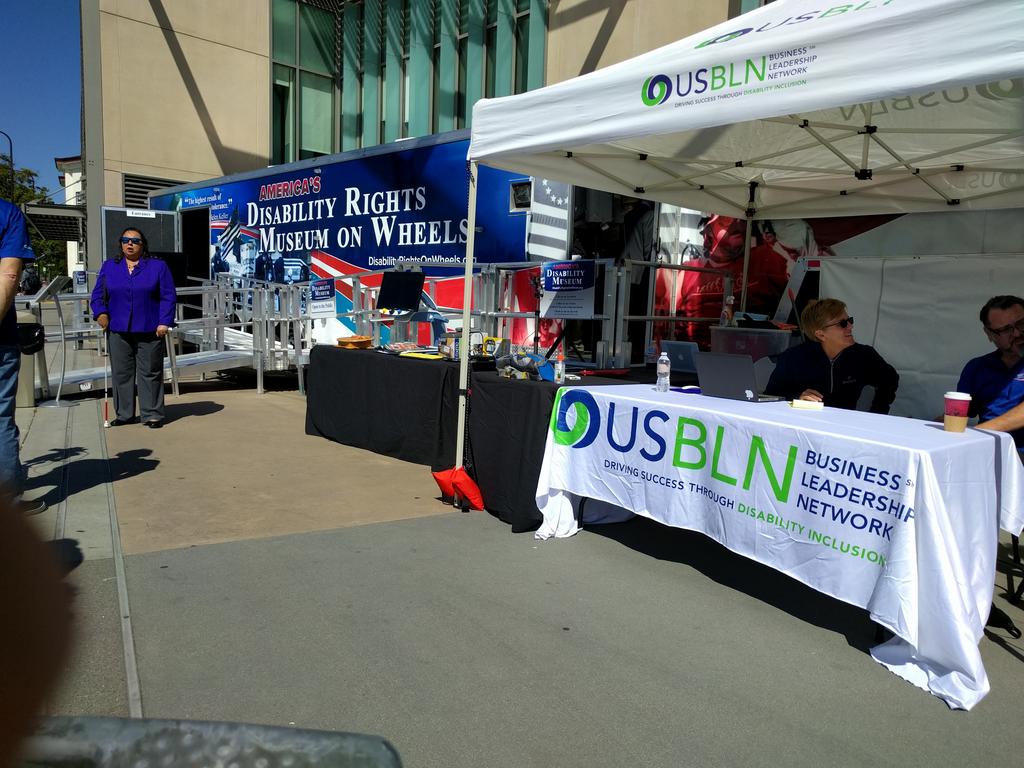 WID_org's tweet photo. @RightsOnWheels all set up at @EdRobertsCampus! Come on by! #disability https://t.co/j7VA3ZidWL