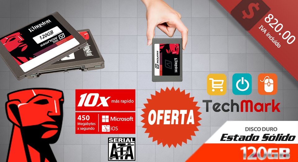 TechMarkStore's tweet photo. ¡HAZ TU COMPUTADORA MÁS RÁPIDA CON UN SSDs DE KINGSTON!
#TechMark la tecnología a tu alcance
https://t.co/VHNWOLanuS https://t.co/7r1CXBug8p