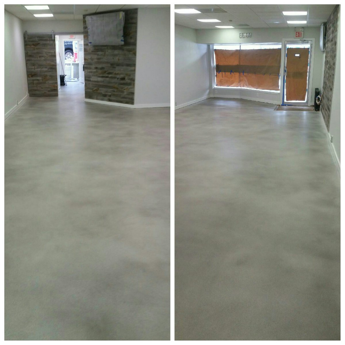 florkraftdesign's tweet photo. Our #LoftFloor #ConcreteFloors #stainedconcrete using @cmpsp in #Caldwell barber shop https://t.co/TDRWXlcXHm