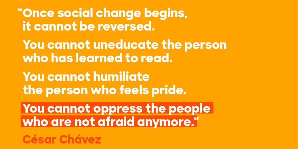 HillaryClinton's tweet image. On #CesarChavezDay, we honor a champion of the American labor movement who empowered workers everywhere.