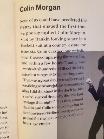 ColinMorganJP's tweet photo. Hunger Magazine #hunger10 の写真撮影のコリン・モーガン。👏 雑誌からのスキャン。これからオンラインでもアップされるかもです。
https://t.co/T3DUEdDXQL https://t.co/PF8xiKV613